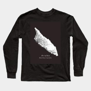 Aruba Netherlands Island Map Long Sleeve T-Shirt